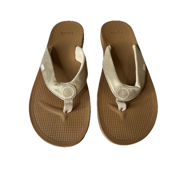 Sanuk Women's COSMIC YOGA MAT METALLIC Sandal Flip Flop Beach Casual Vacation 10 - Picture 1 of 9